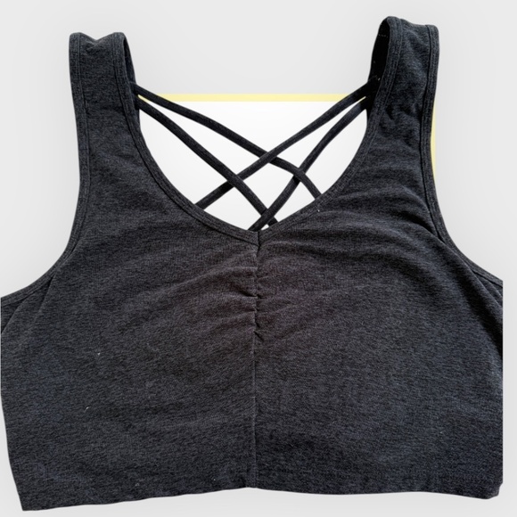 Zella Dark Grey Sports Bra - Strappy Back - Picture 1 of 3
